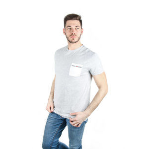 Tommy Hilfiger pánské šedé tričko s kapsičkou Contrast - S (38)